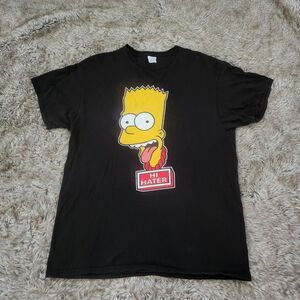 The Simpsons‎ Bart Simpson Hi Haters Black Graphic Tee Unisex Size Large